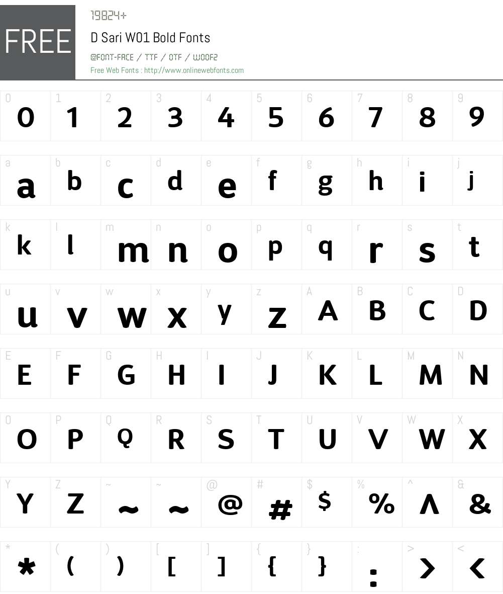 DSariW01-Bold Font Screenshots