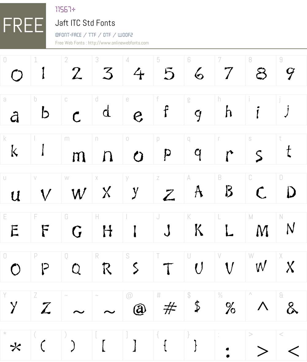 Jaft ITC Std Font Screenshots