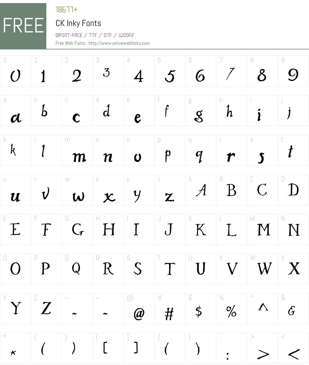 CK Inky Font Screenshots