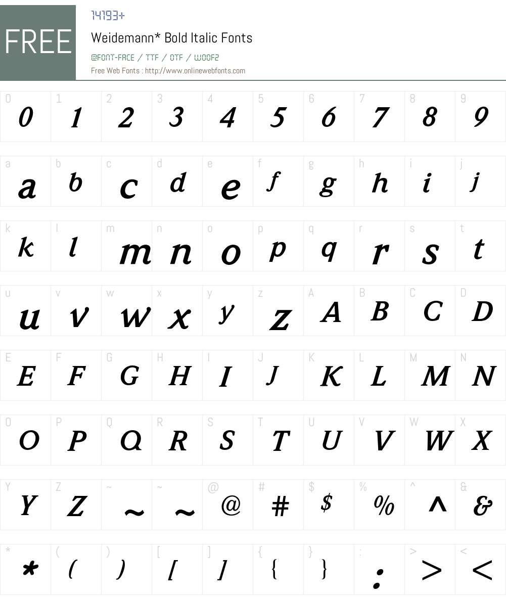 Weidemann BQ Font Screenshots