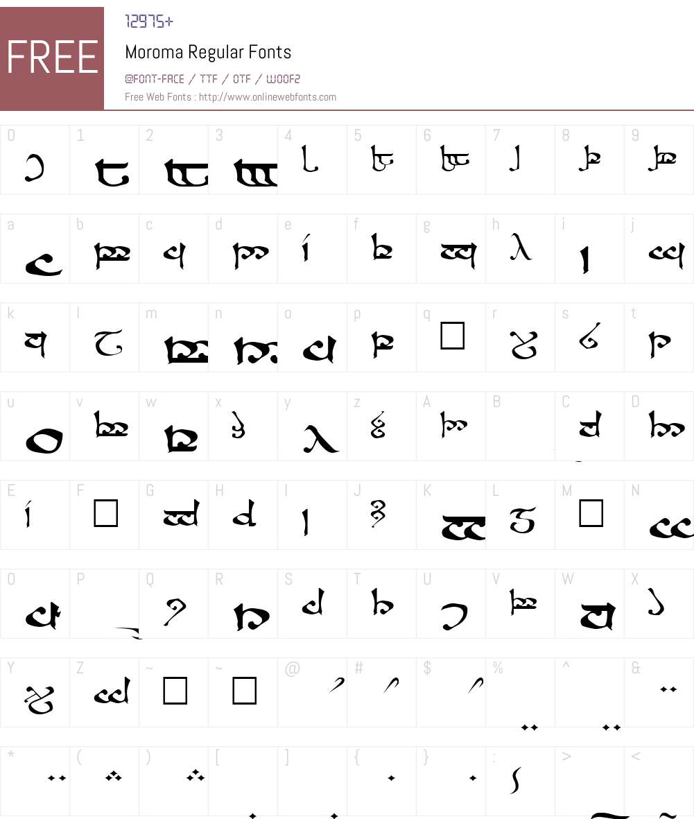 Moroma Font Screenshots