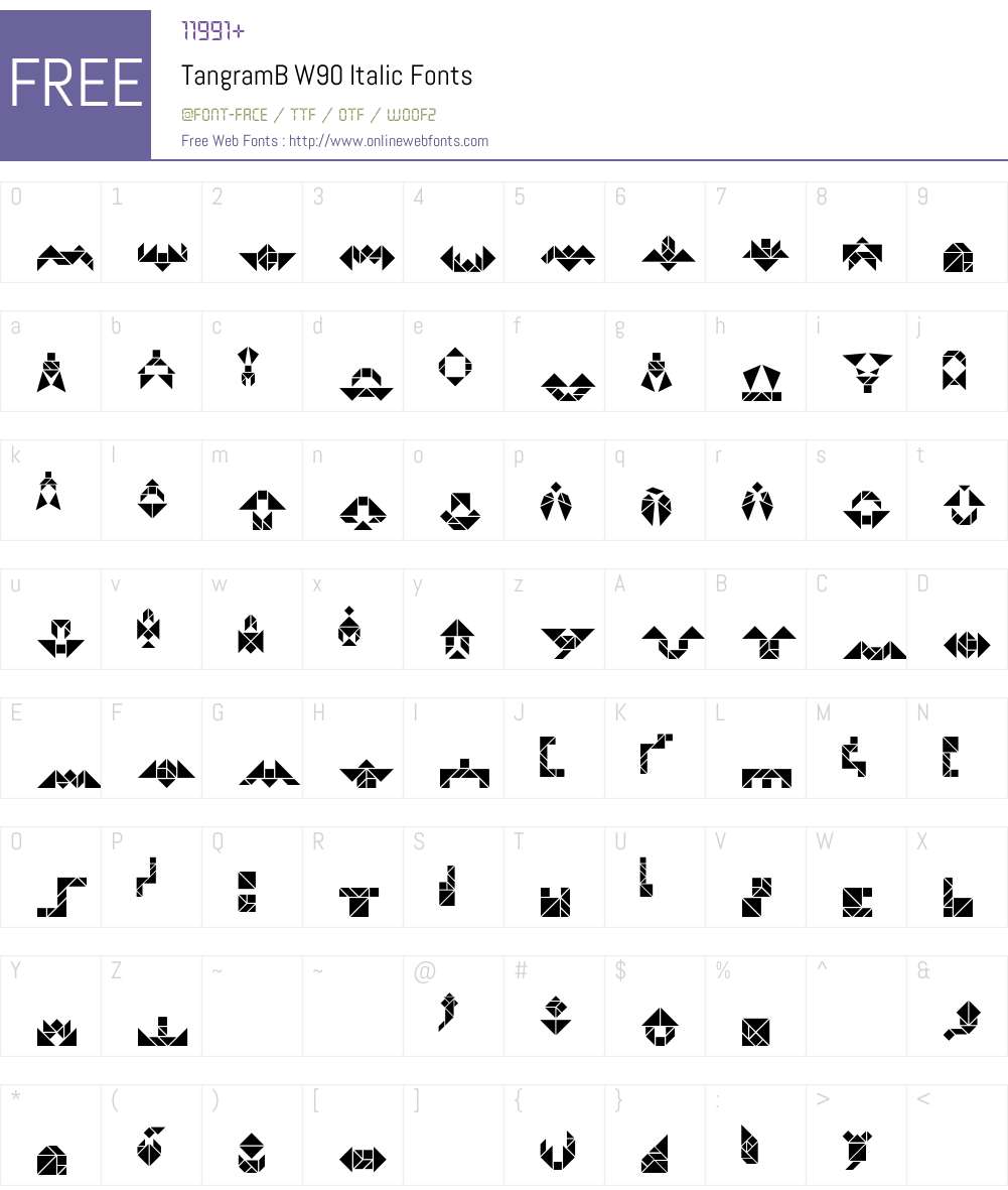 TangramBW90-Italic Font Screenshots