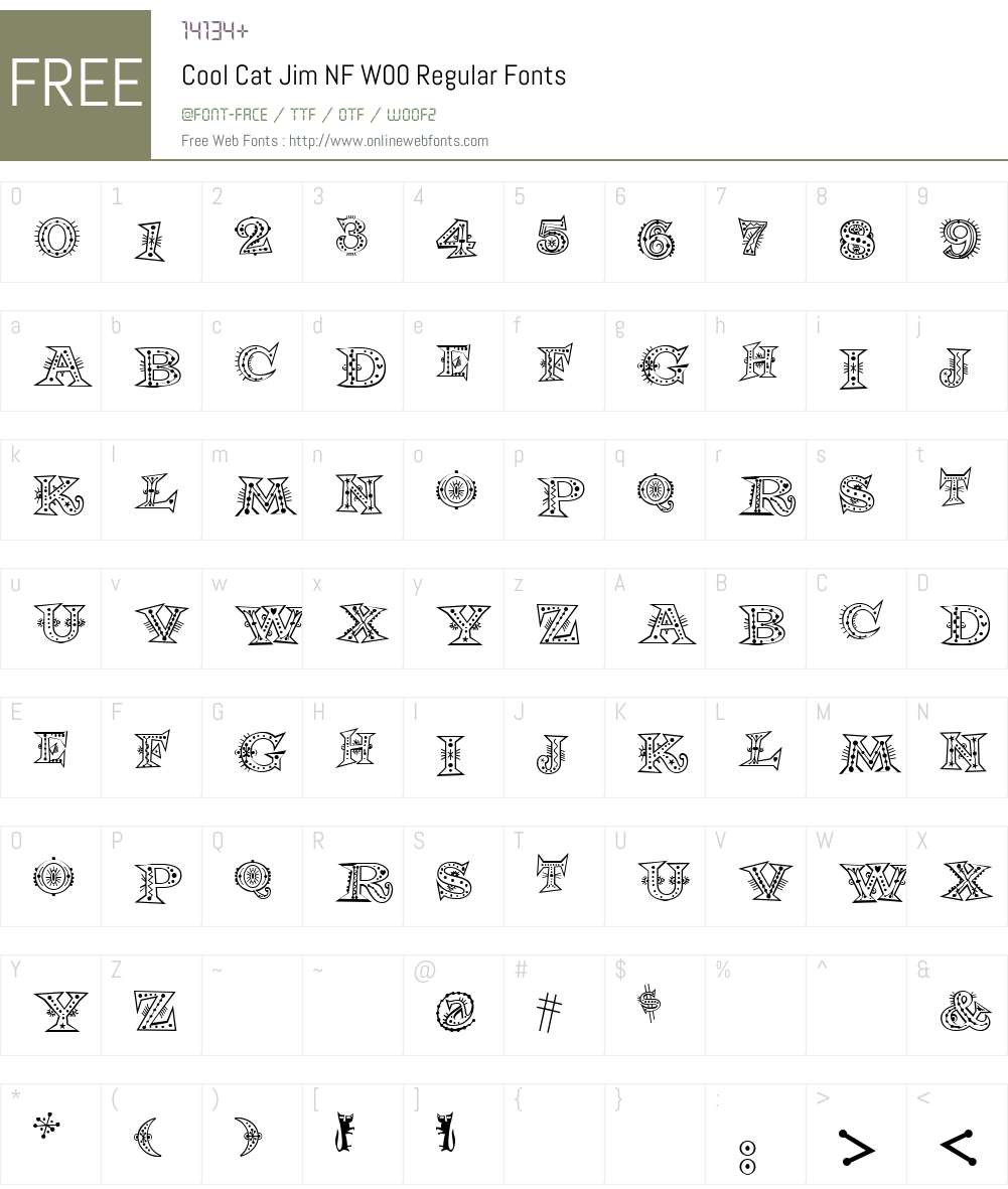 CoolCatJimNFW00-Regular Font Screenshots
