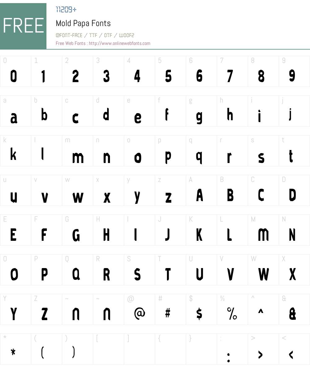 Mold Papa Font Screenshots