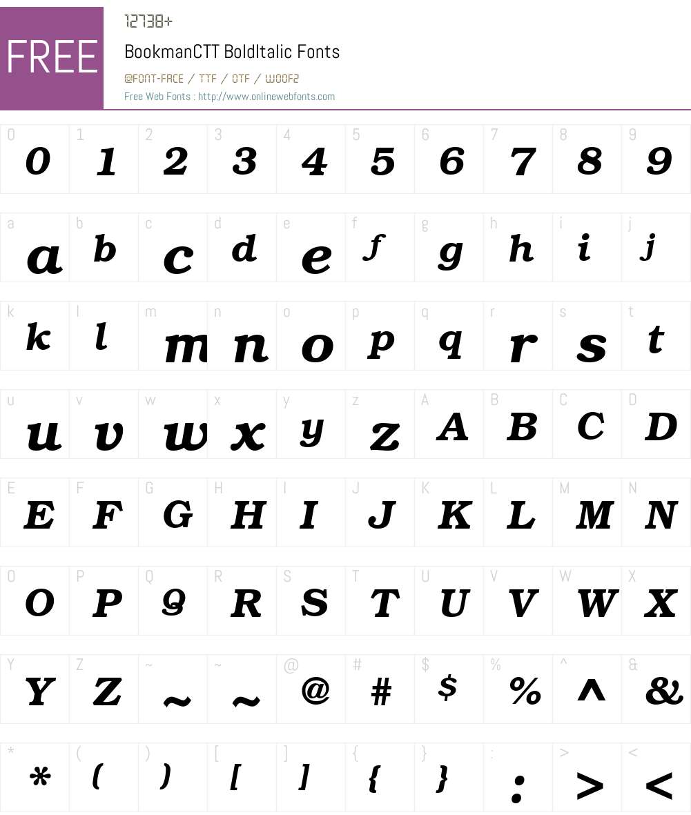BookmanCTT Font Screenshots