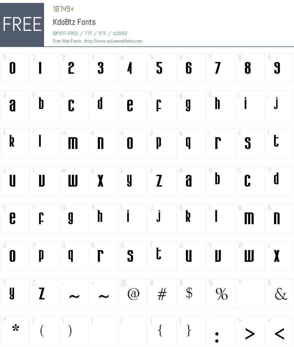 KdoBtz Font Screenshots