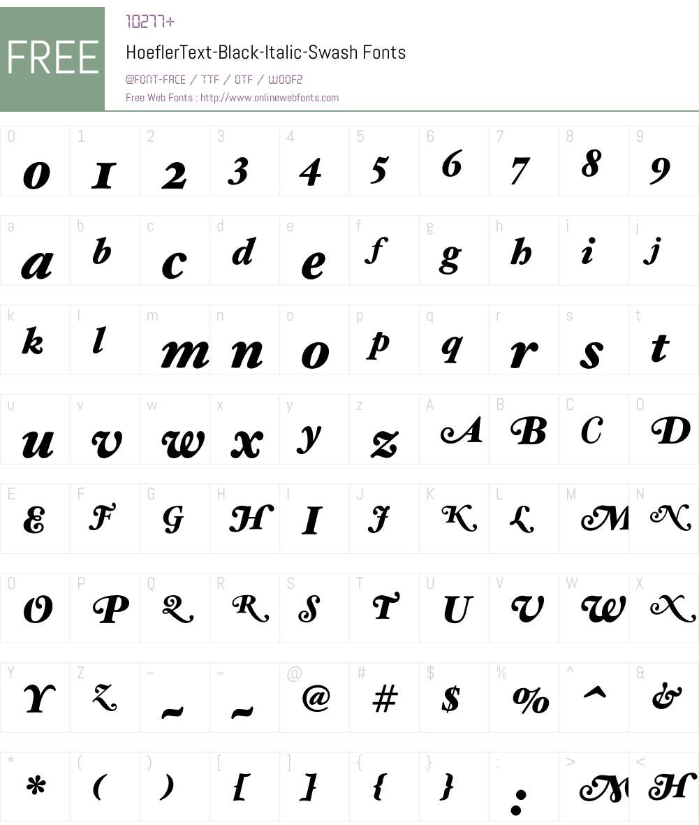 HoeflerText Font Screenshots