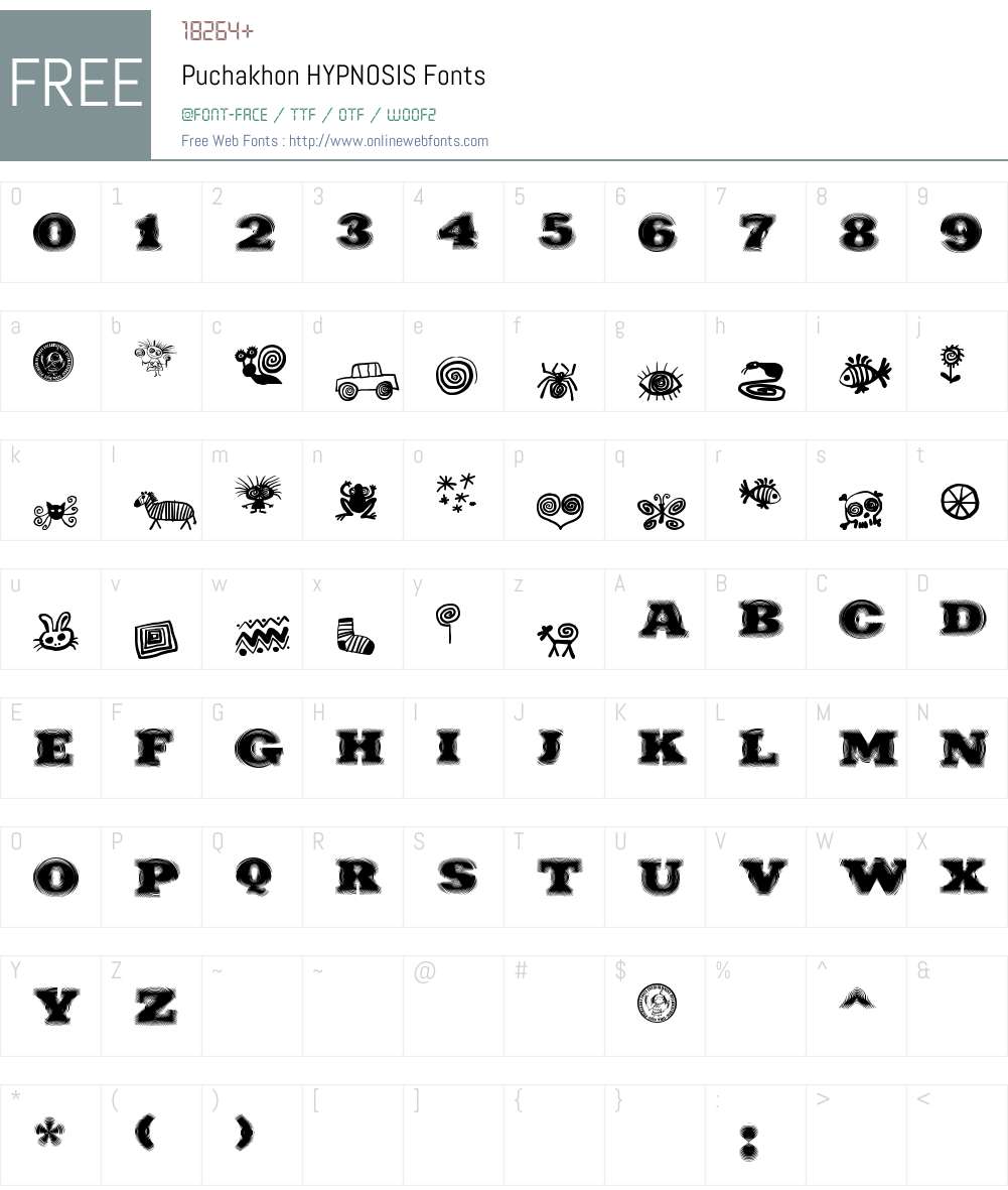 Puchakhon HYPNOSIS Font Screenshots