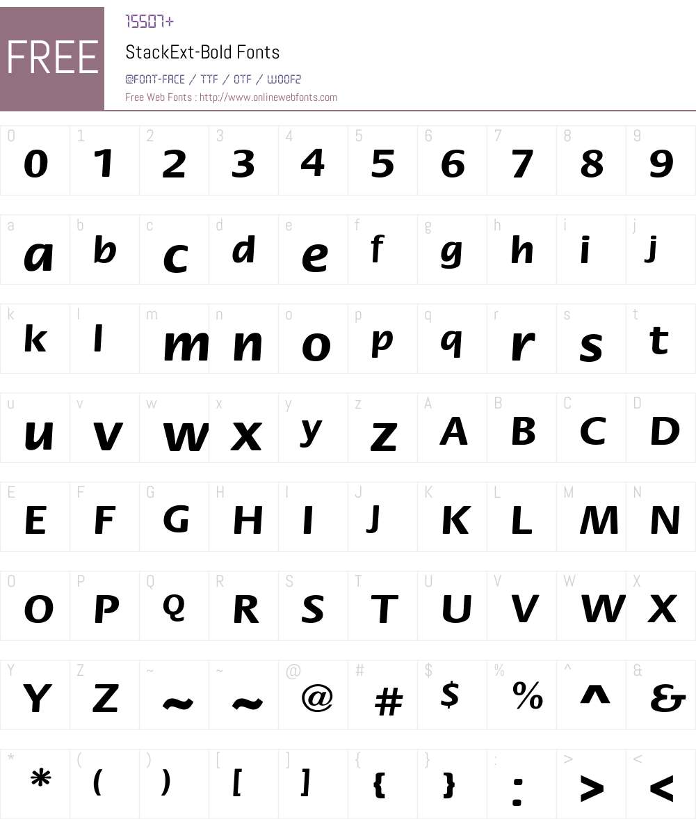 StackExt-Bold Font Screenshots