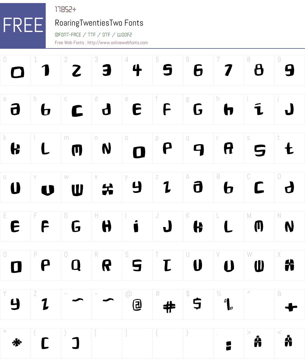 RoaringTwentiesTwo Font Screenshots