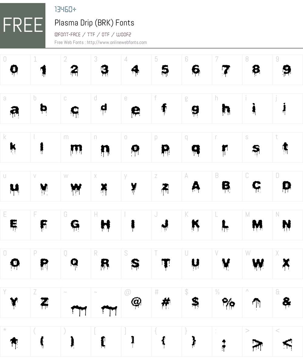 Plasma Drip (BRK) Font Screenshots