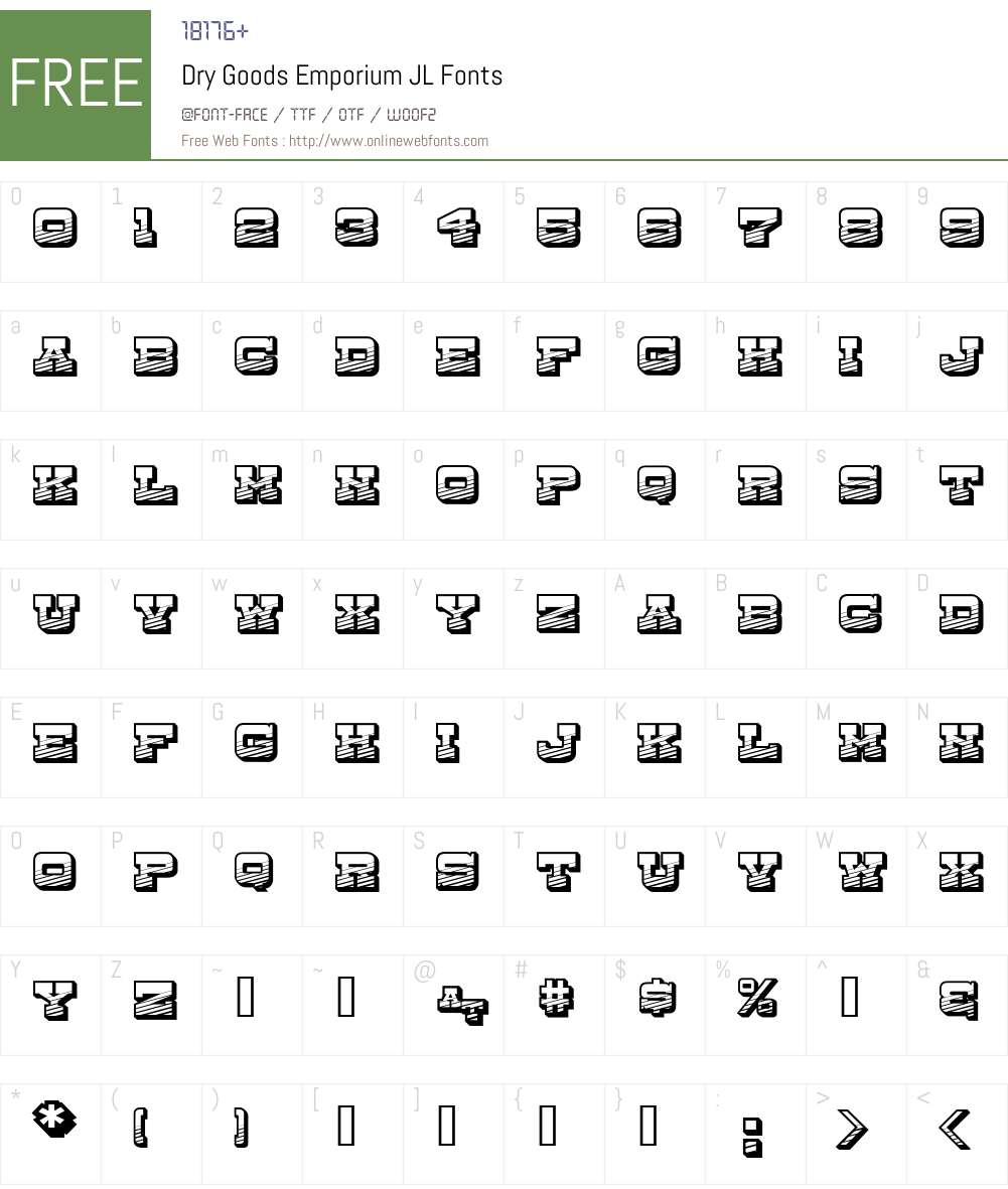 Dry Goods Emporium JL Font Screenshots