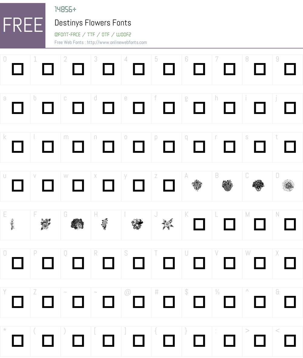Destinys Flowers Font Screenshots
