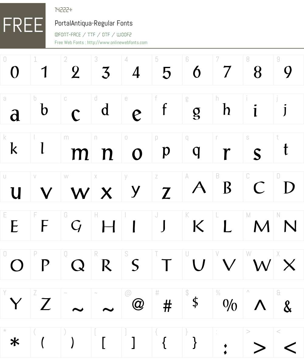 PortalAntiqua Font Screenshots