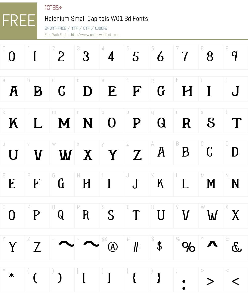 HeleniumSmallCapitalsW01-Bd Font Screenshots
