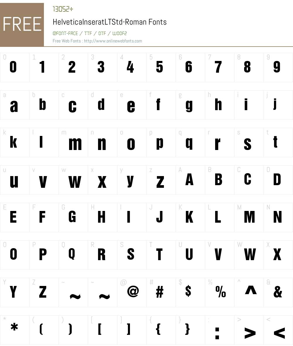 Helvetica Inserat LT Std Font Screenshots