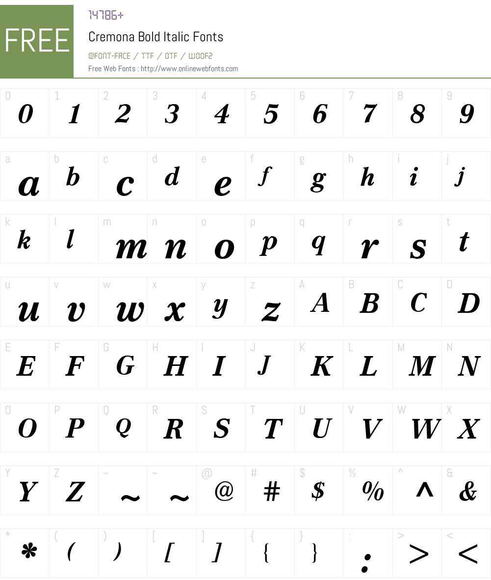 Cremona BQ Font Screenshots