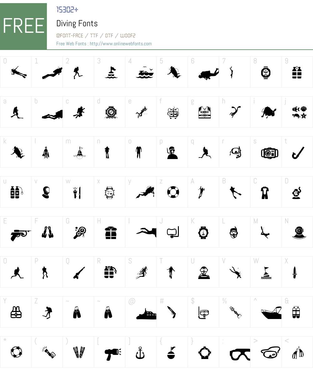 Diving Font Diving 1.00 April 11, 2016, initial release Fonts Free Download ...