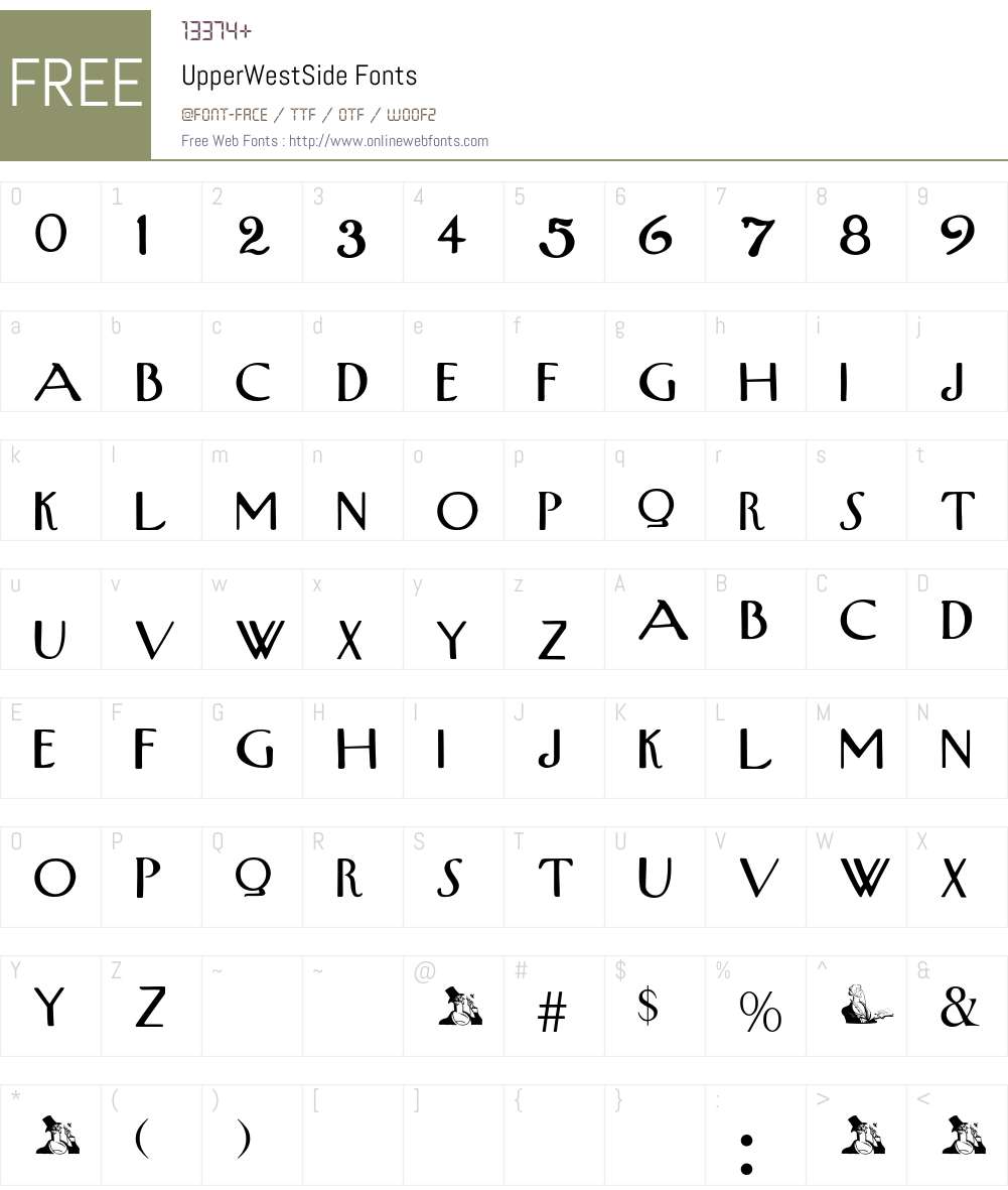 UpperWestSide Font Screenshots