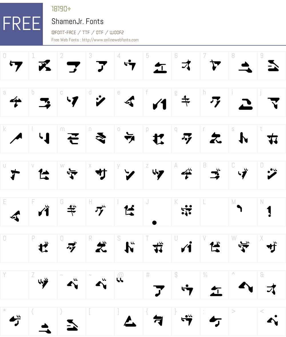ShamenJr. Font Screenshots