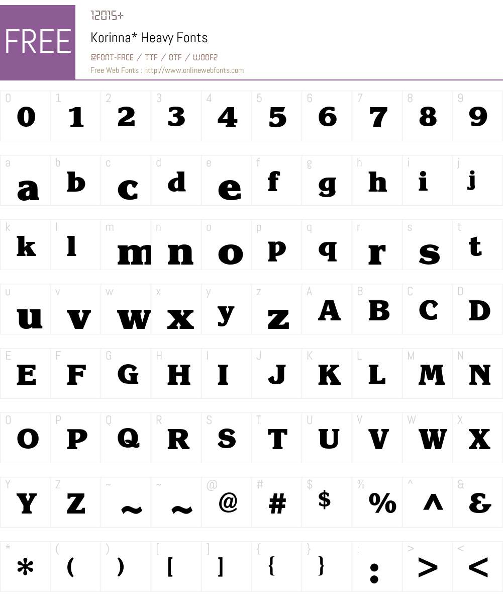 Korinna BQ Font Screenshots