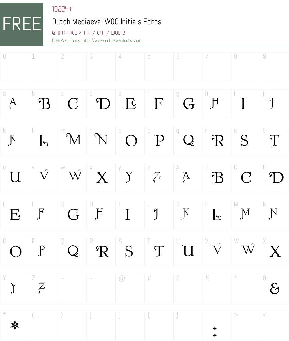 DutchMediaevalW00-Initials Font Screenshots