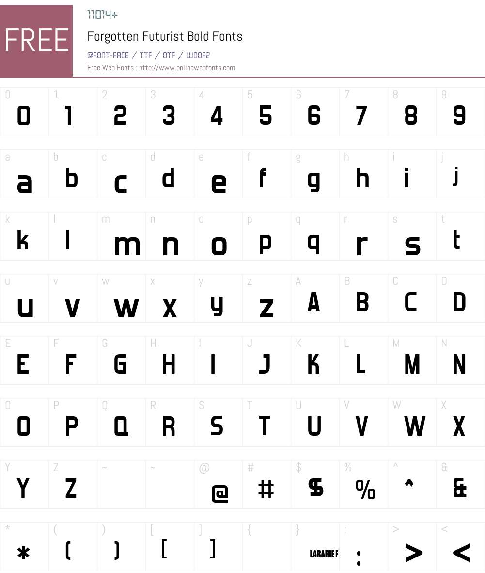Forgotten Futurist Font Screenshots