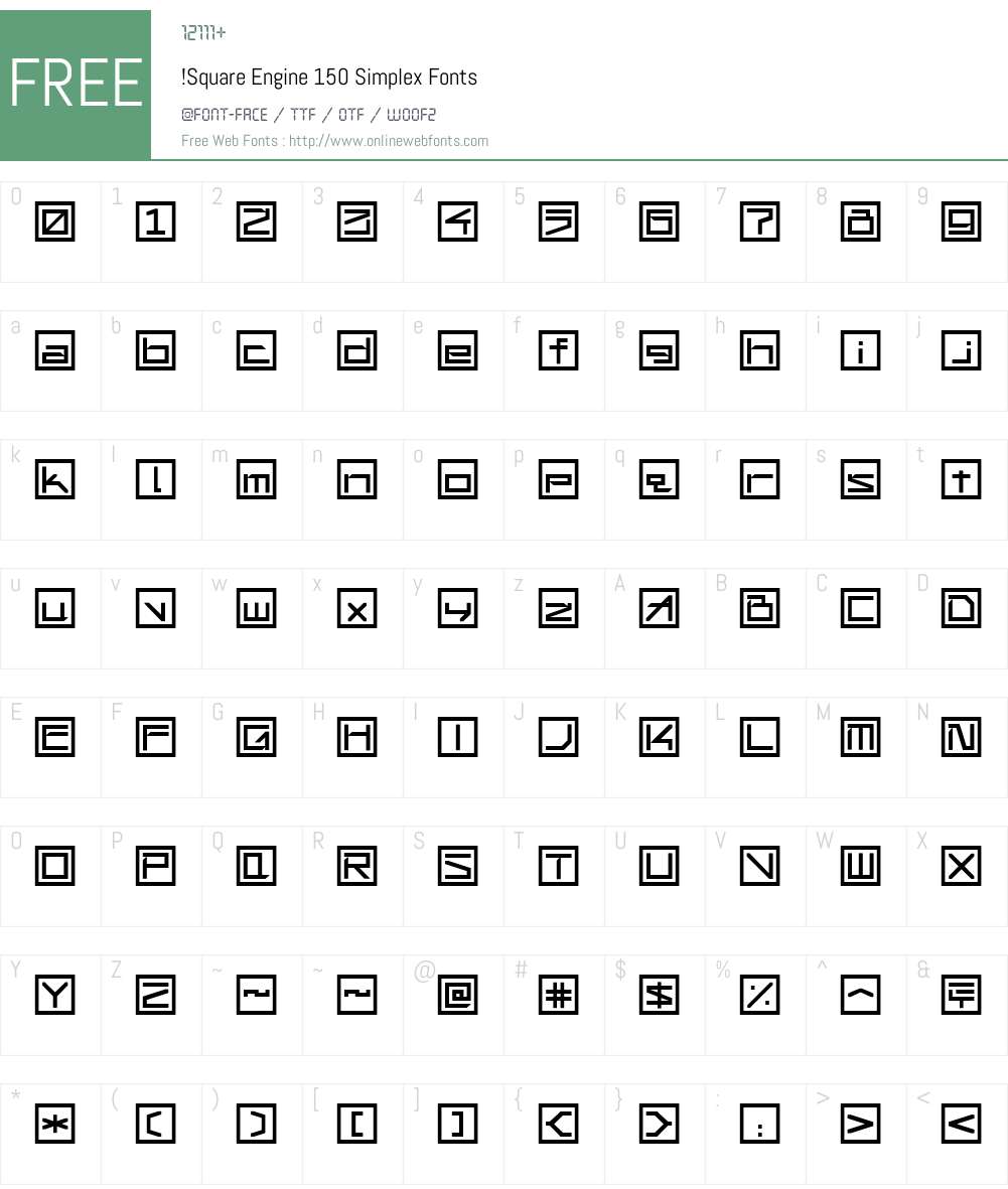 !Square Engine 150 Simplex Font Screenshots