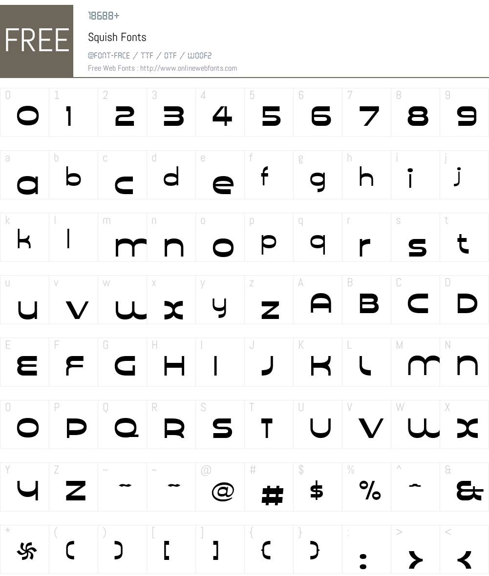 SquishW00-Reg Font Screenshots