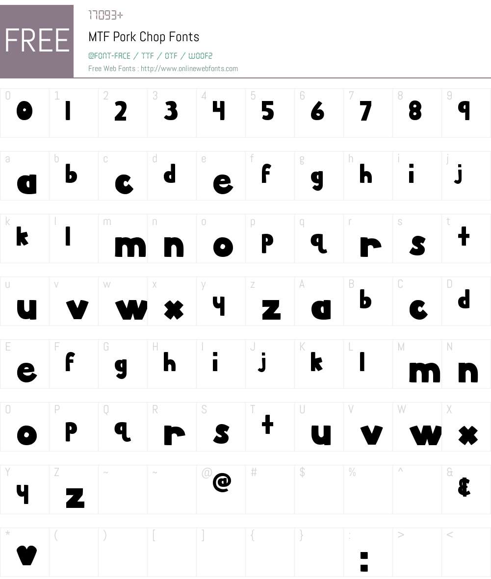 MTF Pork Chop Font Screenshots