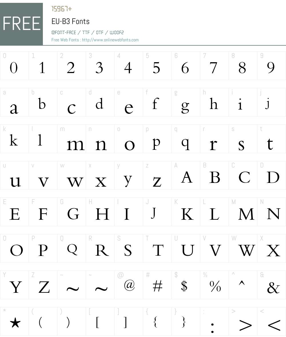 EU-B3 Font Screenshots