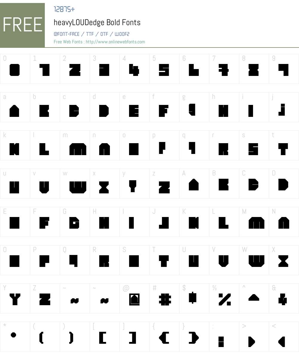 heavyLOUDedge Font Screenshots