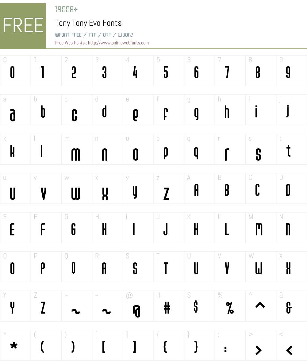 Tony Tony Font Screenshots
