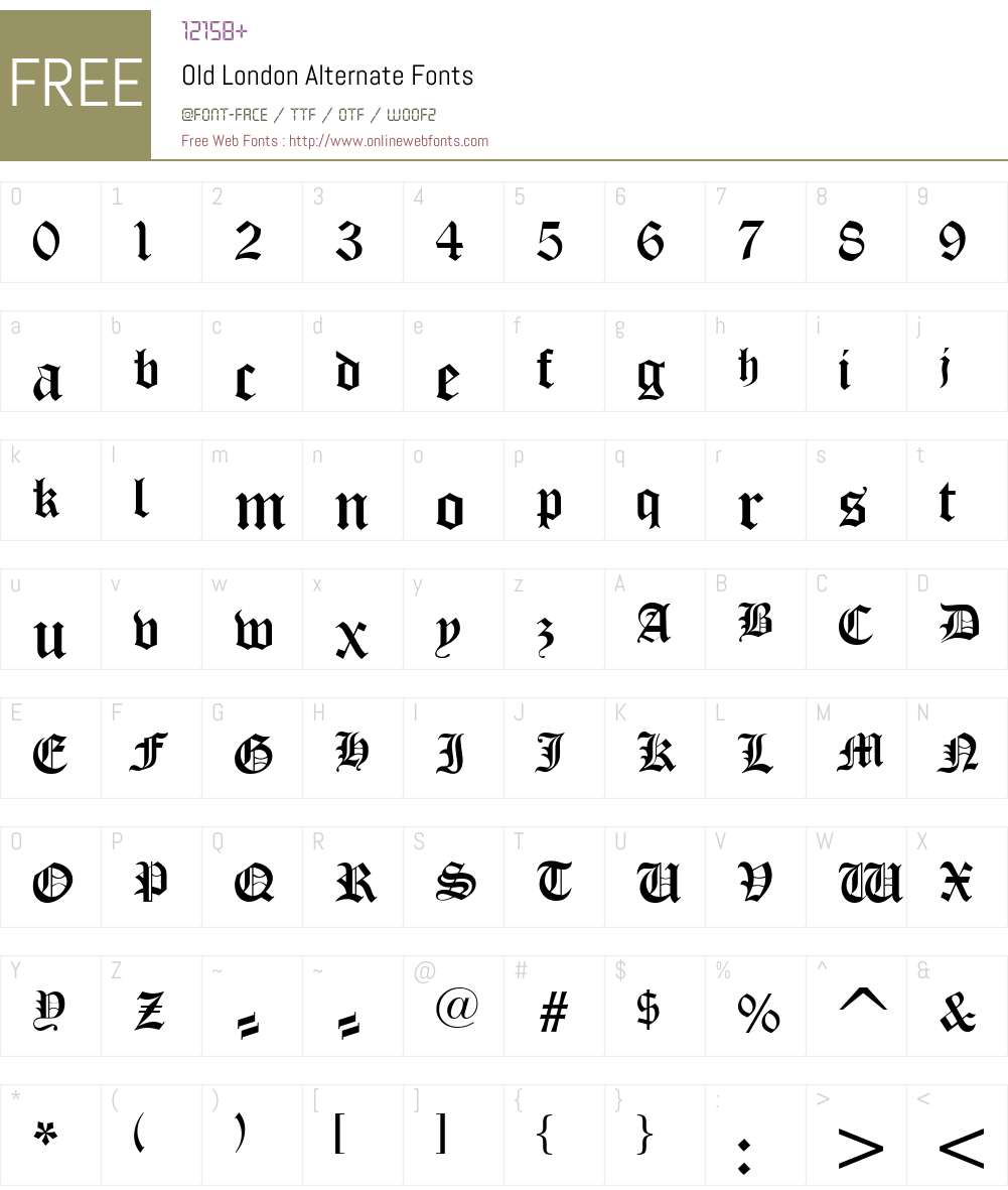 Old London Alternate Font Screenshots