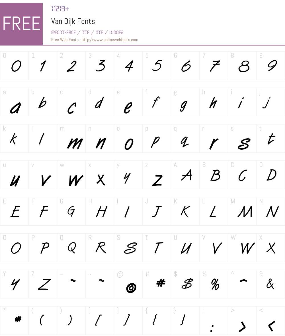 Van Dijk Font Screenshots