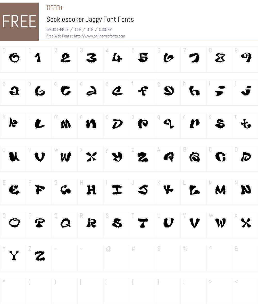 Sookiesooker Jaggy Font Font Screenshots
