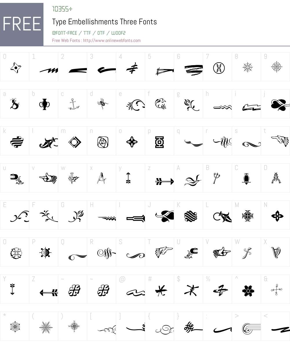 Type Embellishments Three Font Screenshots