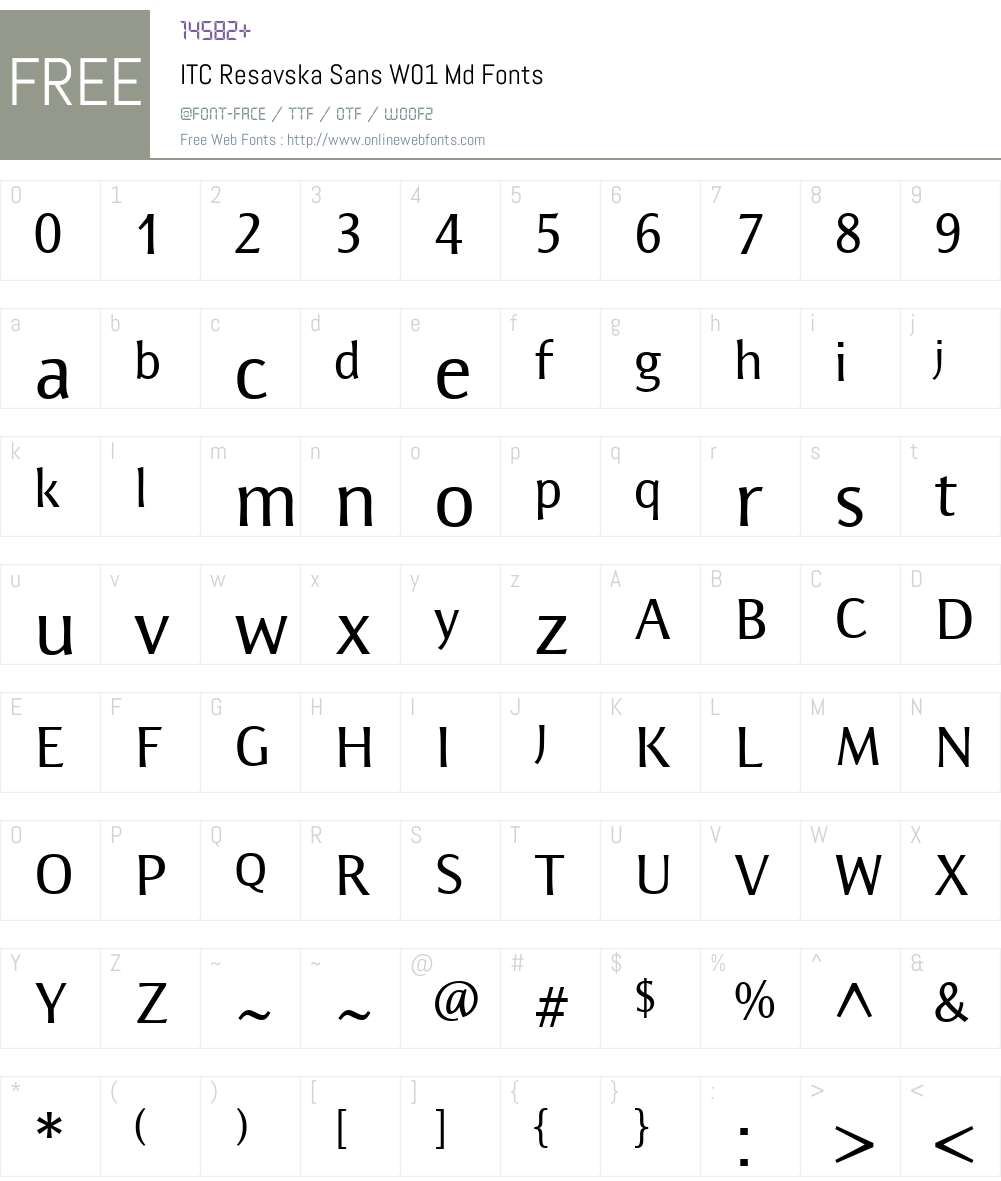 ITCResavskaSansW01-Md Font Screenshots