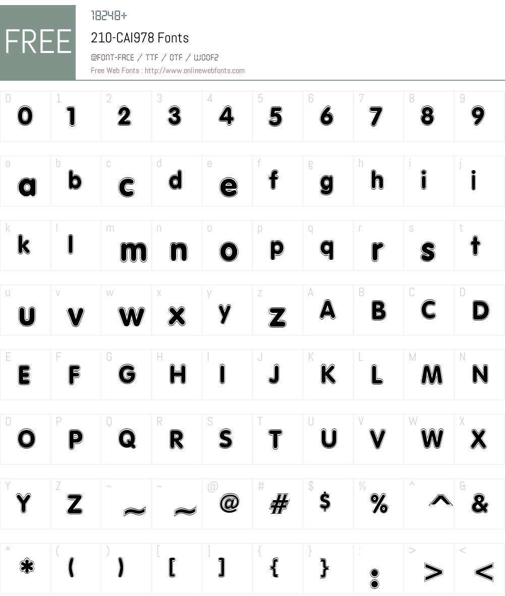 210-CAI978 Font Screenshots