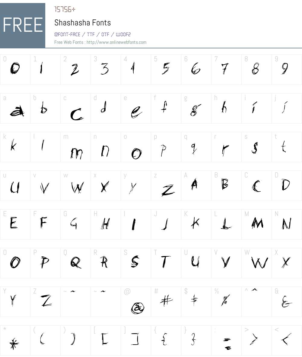 Shashasha Font Screenshots