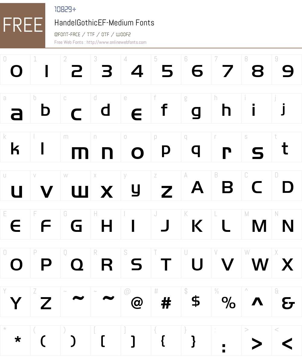 HandelGothicEF Font Screenshots