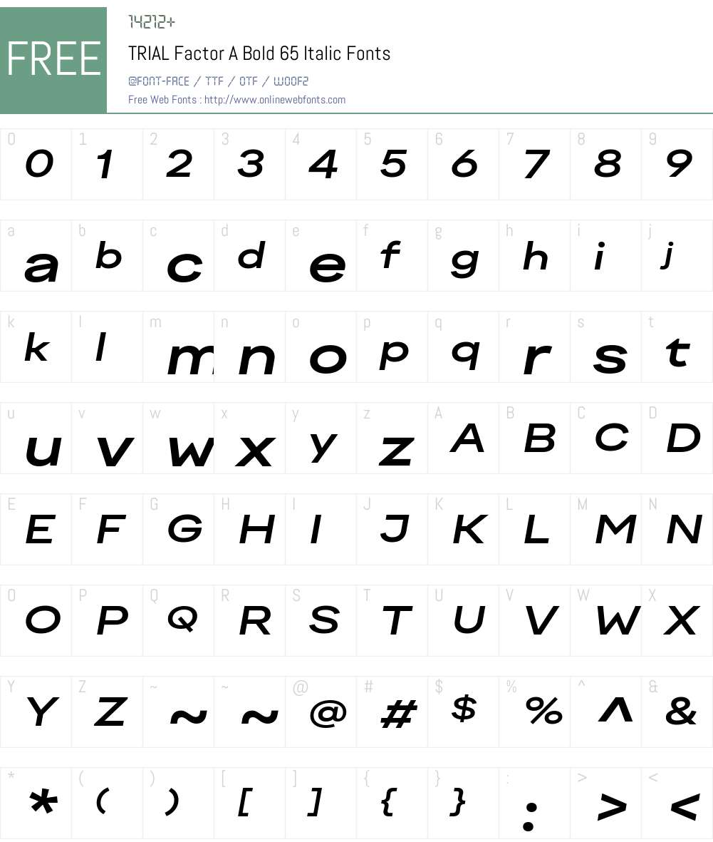 TRIAL Factor A Bold 65 2 Fonts Free Download - OnlineWebFonts.COM