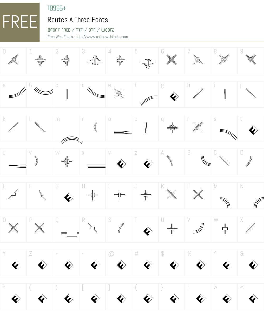 Routes A Font Screenshots