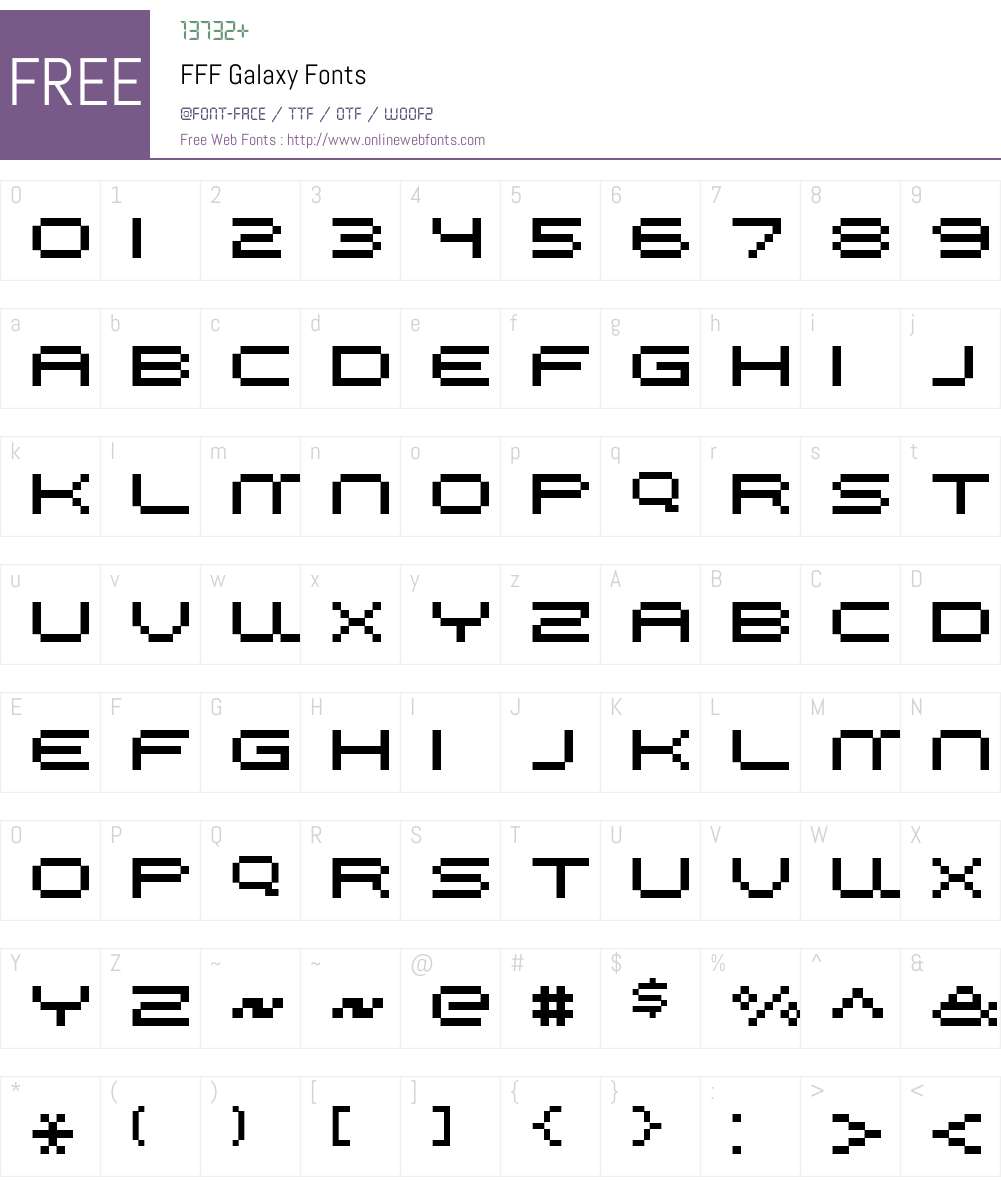 FFF Galaxy Font Screenshots
