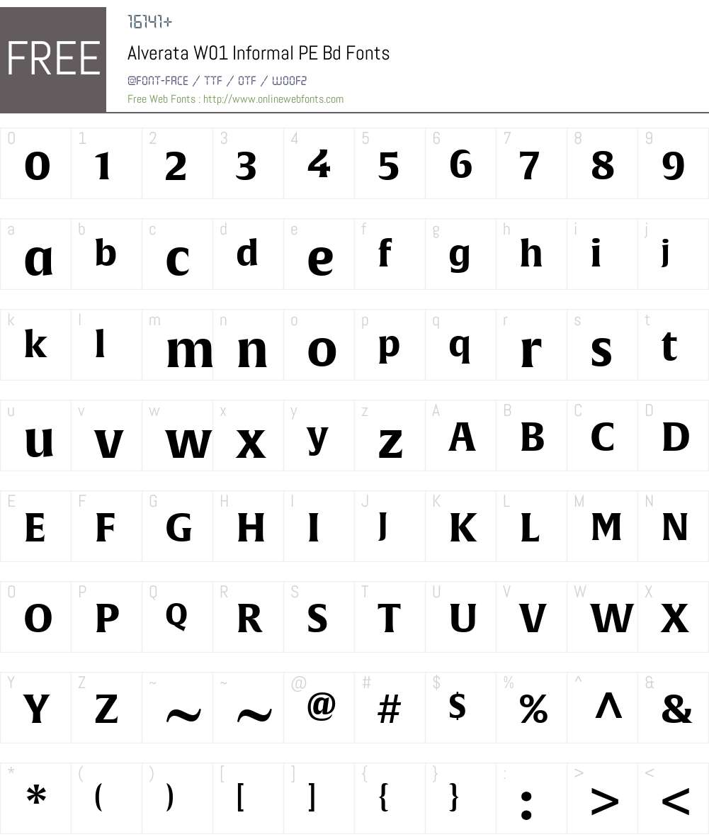 AlverataW01-InformalPEBd Font Screenshots