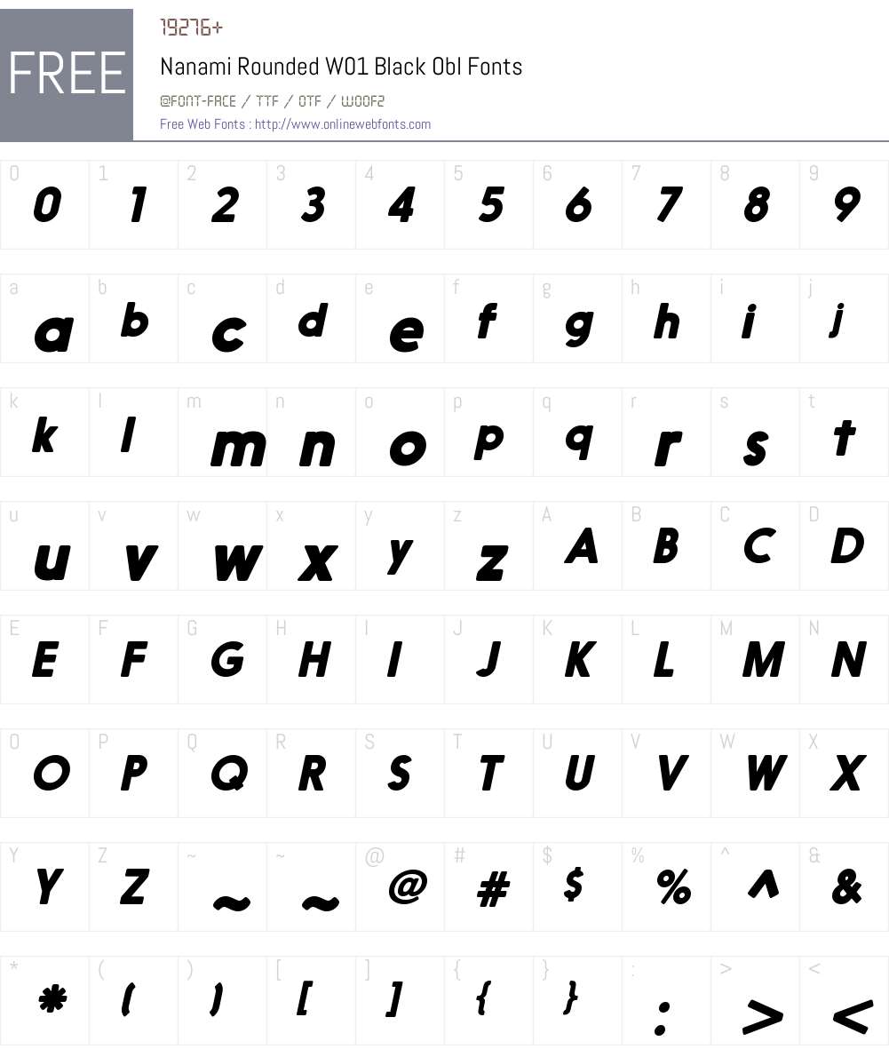 NanamiRoundedW01-BlackObl Font Screenshots