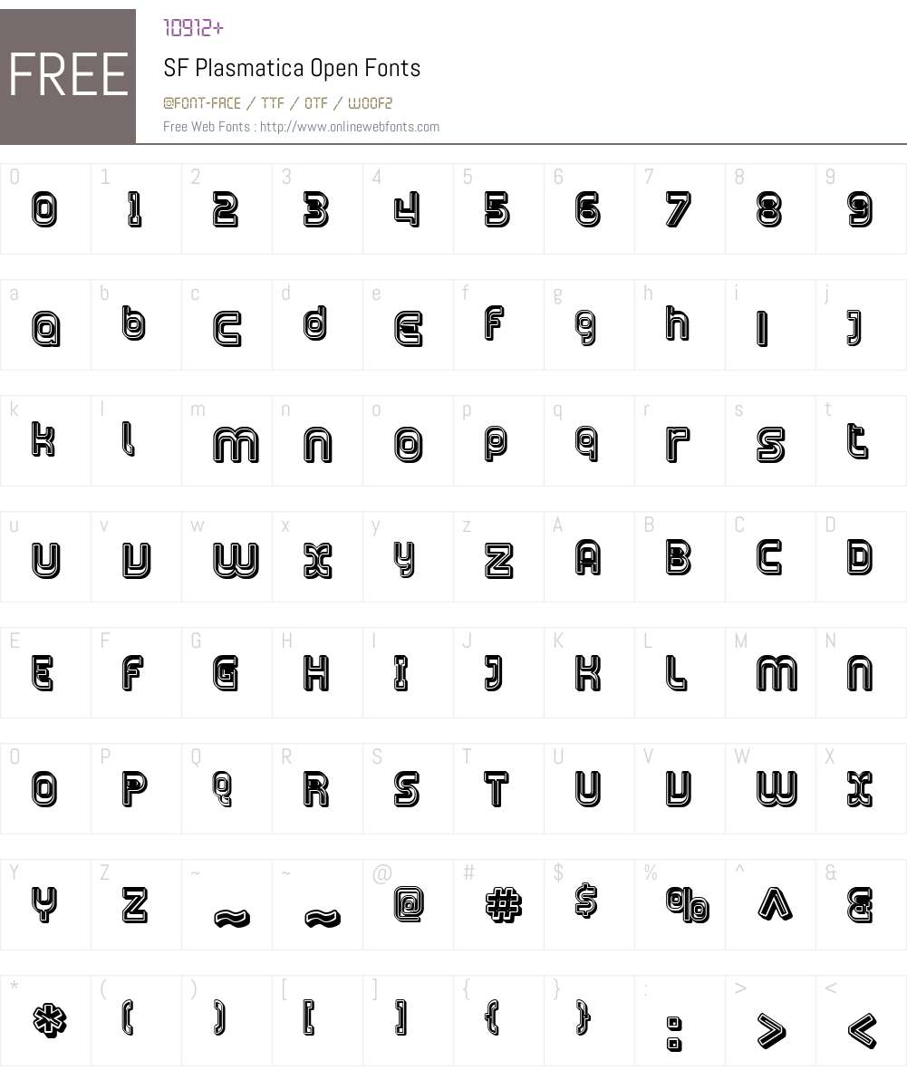 SF Plasmatica Open Font Screenshots