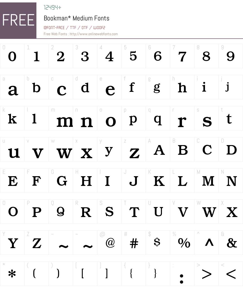 Bookman BQ Font Screenshots
