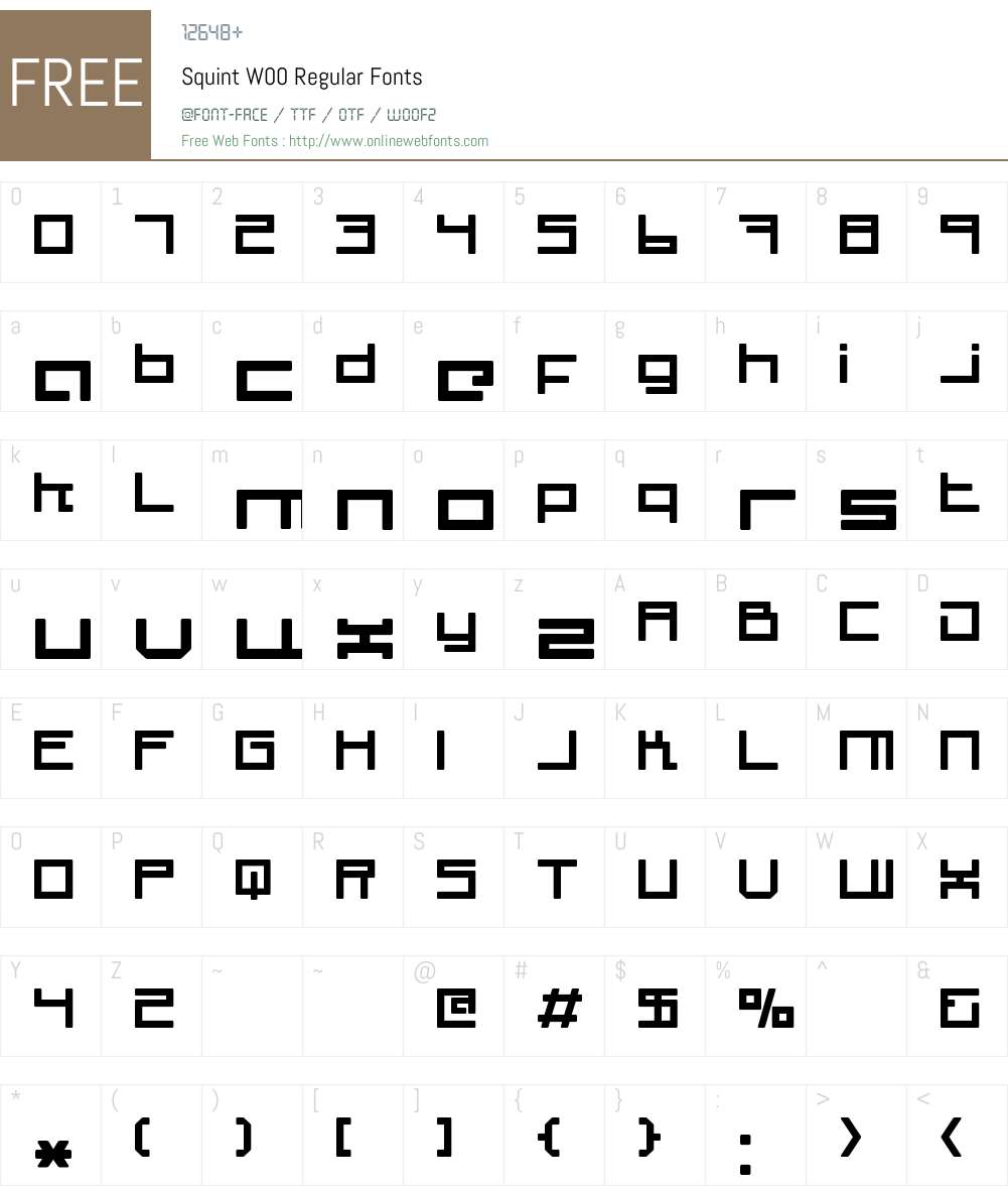 SquintW00-Regular Font Screenshots
