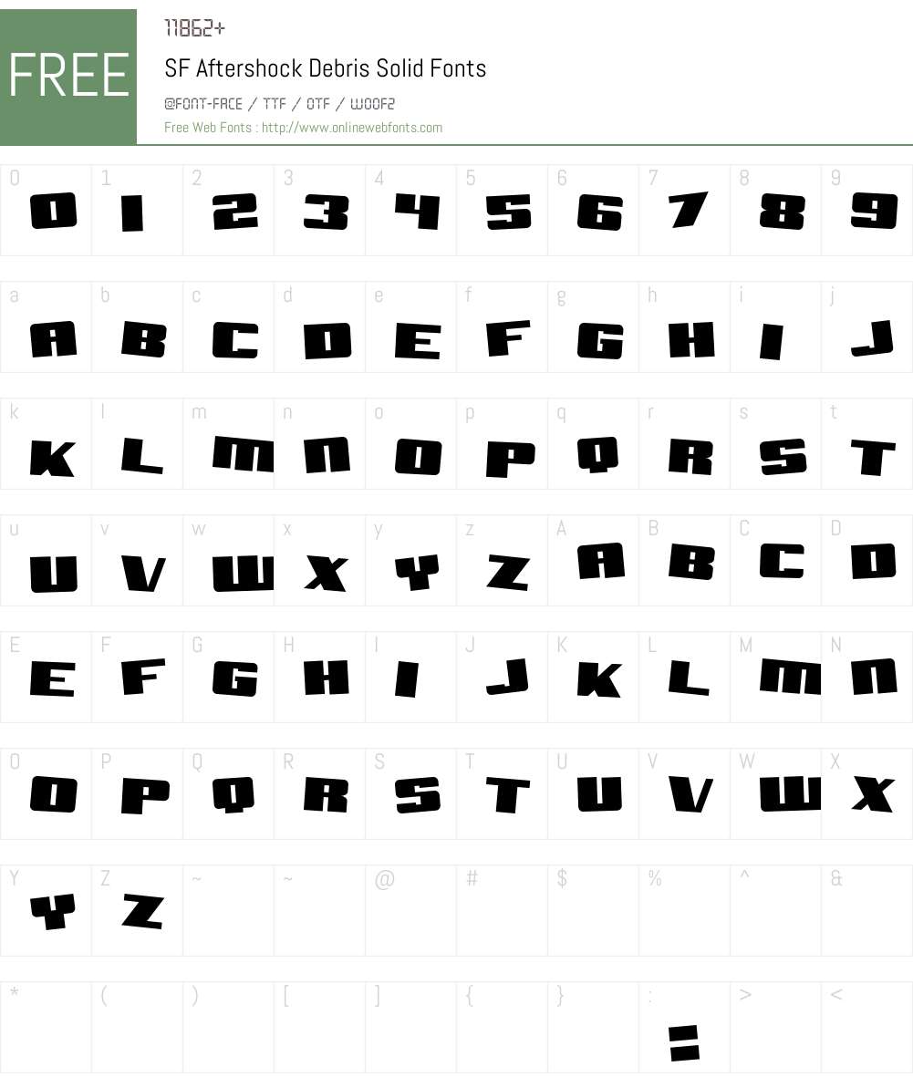 SF Aftershock Debris Solid Font Screenshots